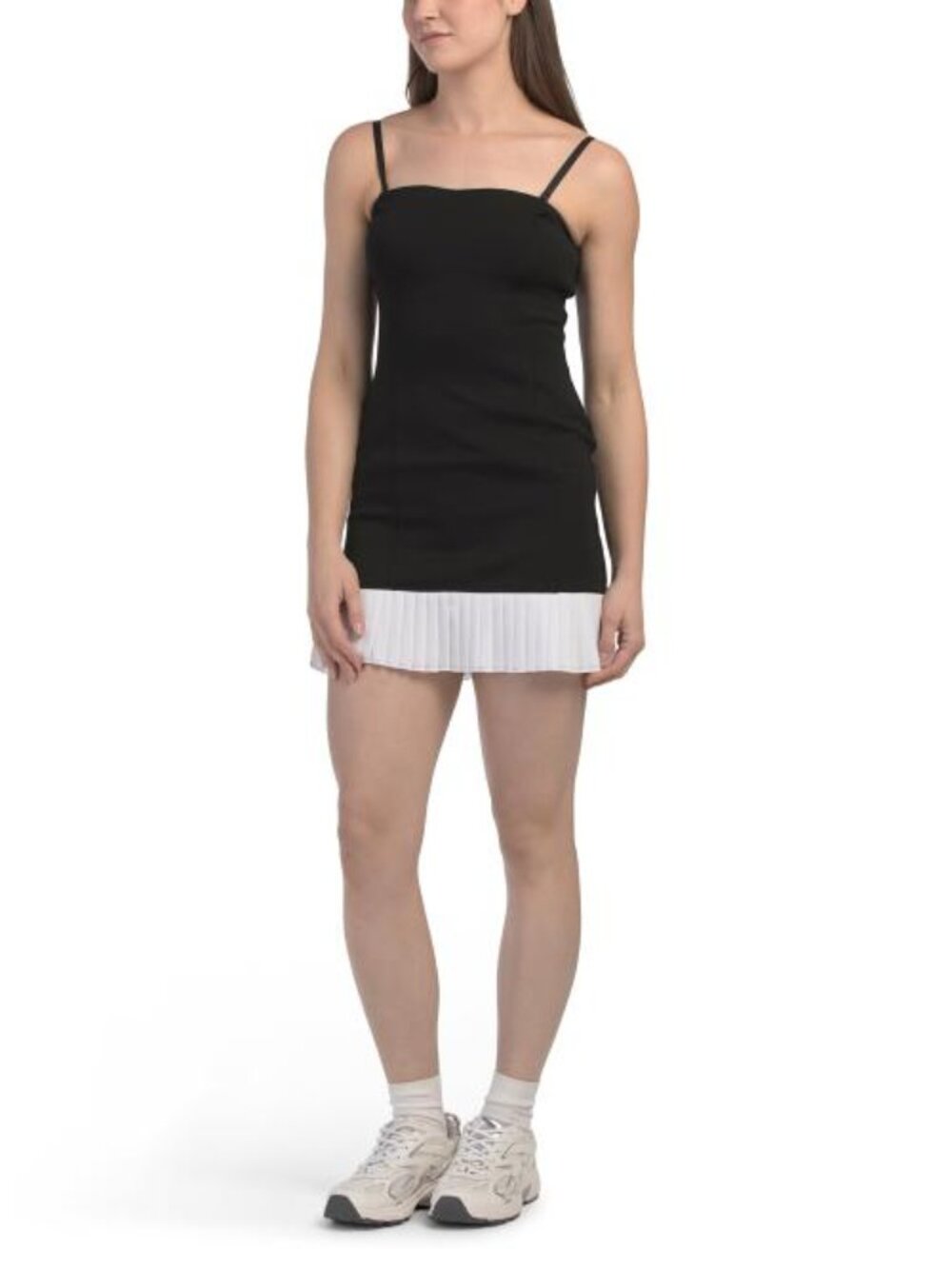 NWT Carbon38 Sweetheart Pleated Tennis Mini Dress Women's Medium Black White